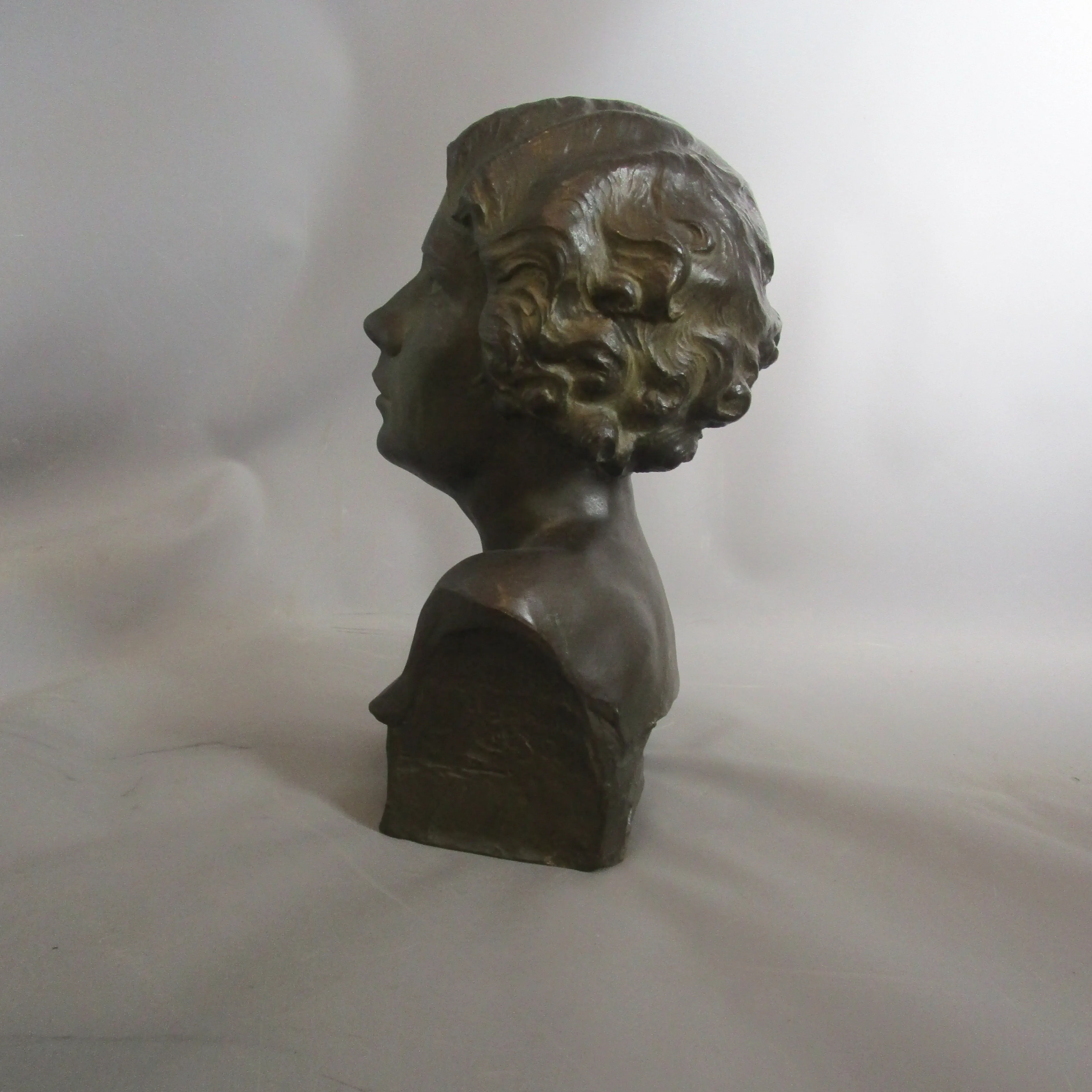 Sculptural Bronze Bust of Anna Wolters D-Blaauns  Vintage Art Deco Oct 1935