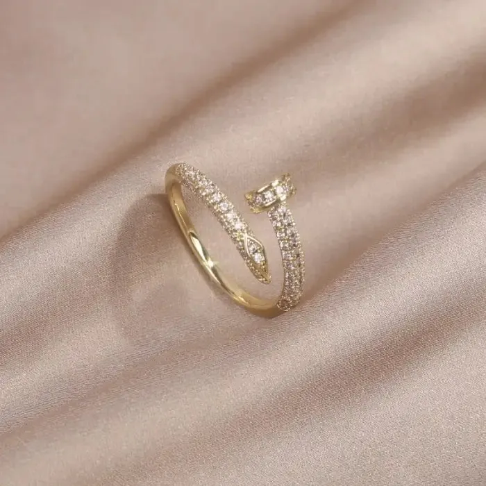 Sparkling Korean Style Copper Zircon Ring