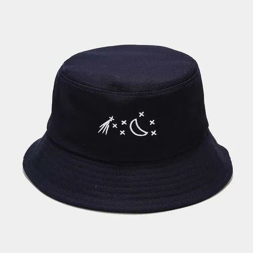 Star Moon Embroidered Fisherman's Hat