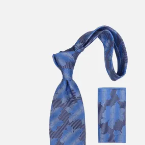 Steven Land Silk Tie and Hanky BW2303 Blue