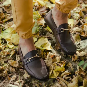 Strapped Horse-Bit Buckled Moccasins-Brown