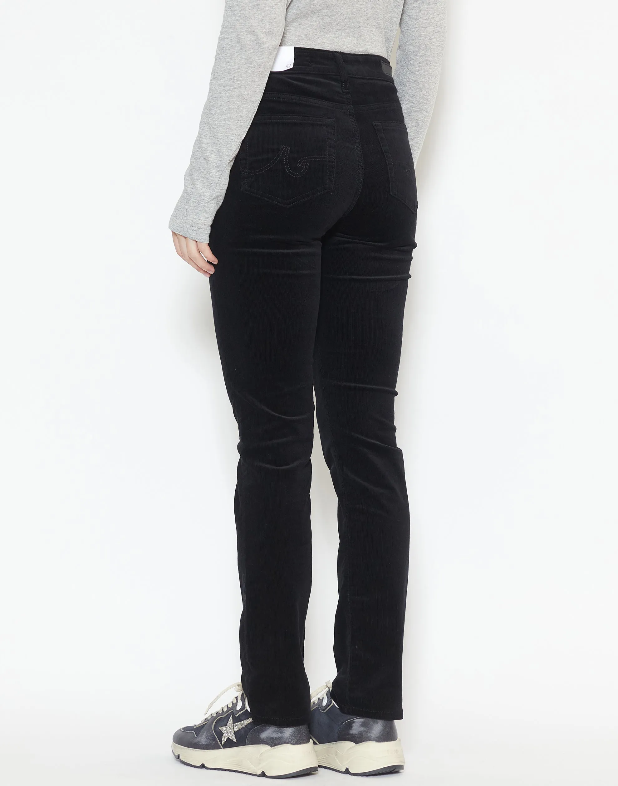 Super Black Corduroy Mari Mid Rise Jeans