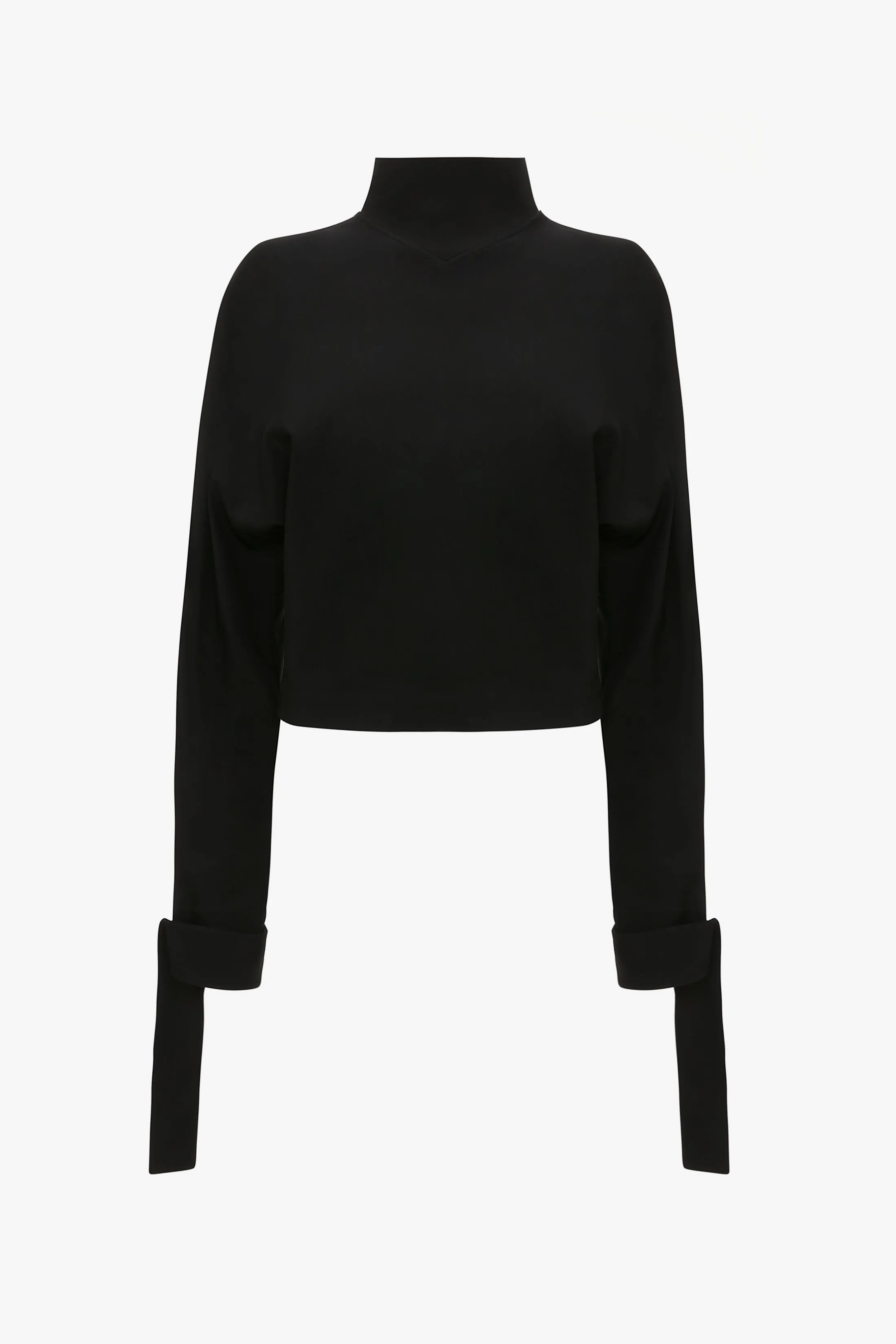 Tie Sleeve Ponti Top In Black