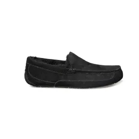 UGG Ascot Oiled Suede Black Slippers - Men's