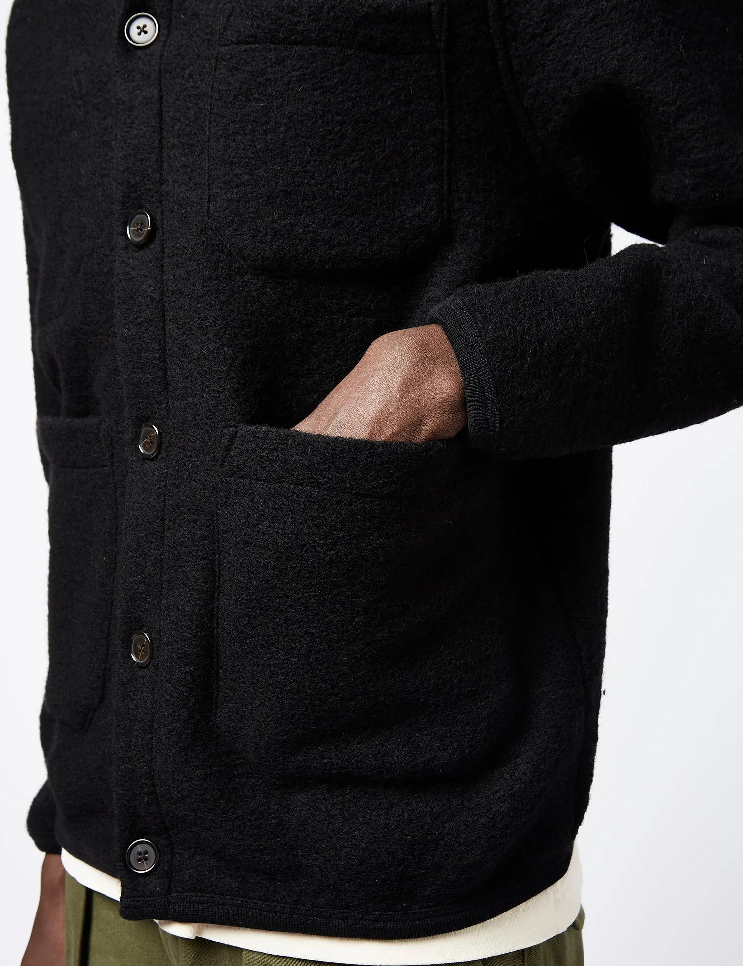 Universal Works Cardigan (Wool) - Black