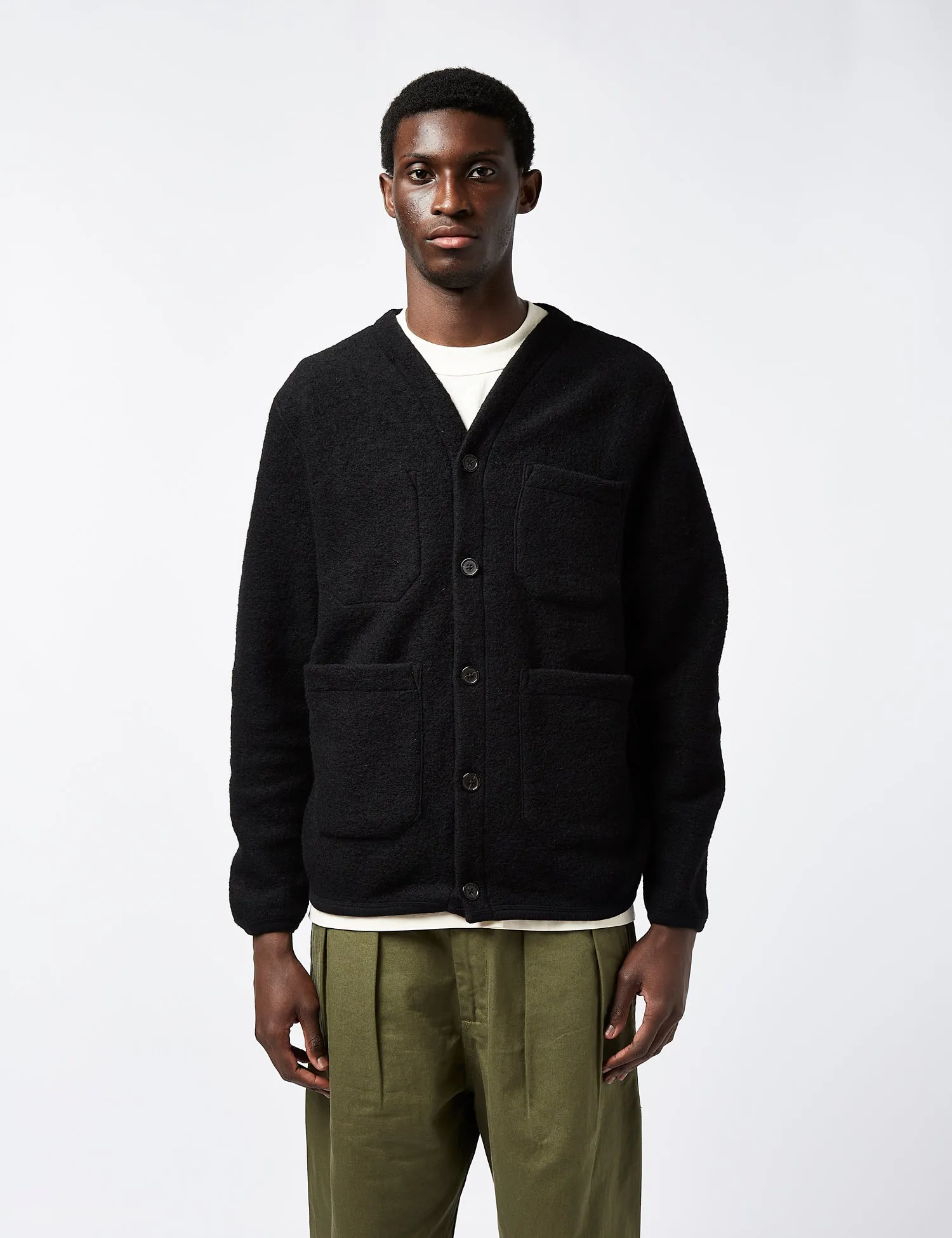 Universal Works Cardigan (Wool) - Black