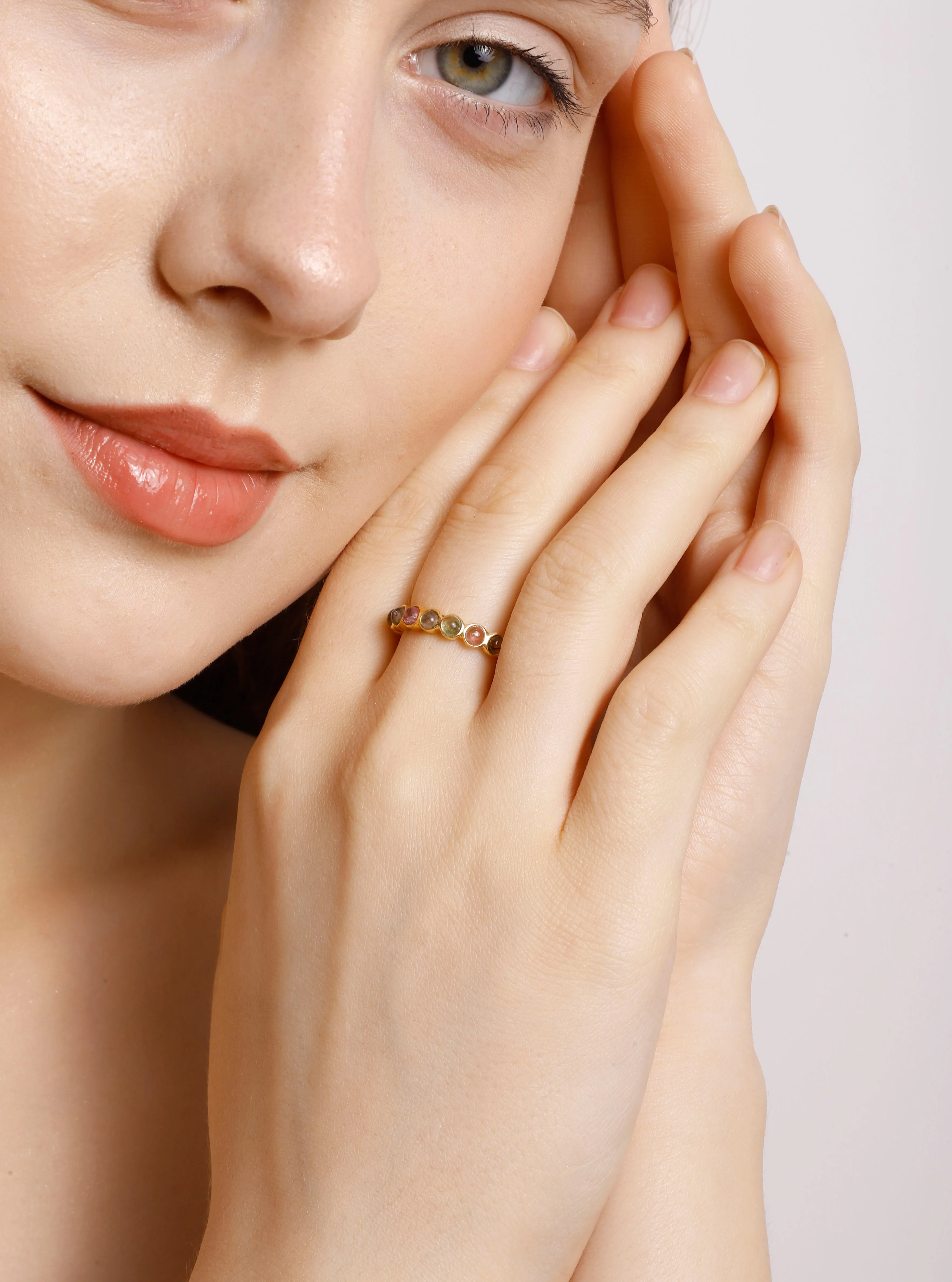 Vama | Mala Ring | Metal-Sterling Silver | Stone-Rose Quartz | Finish-Shiny