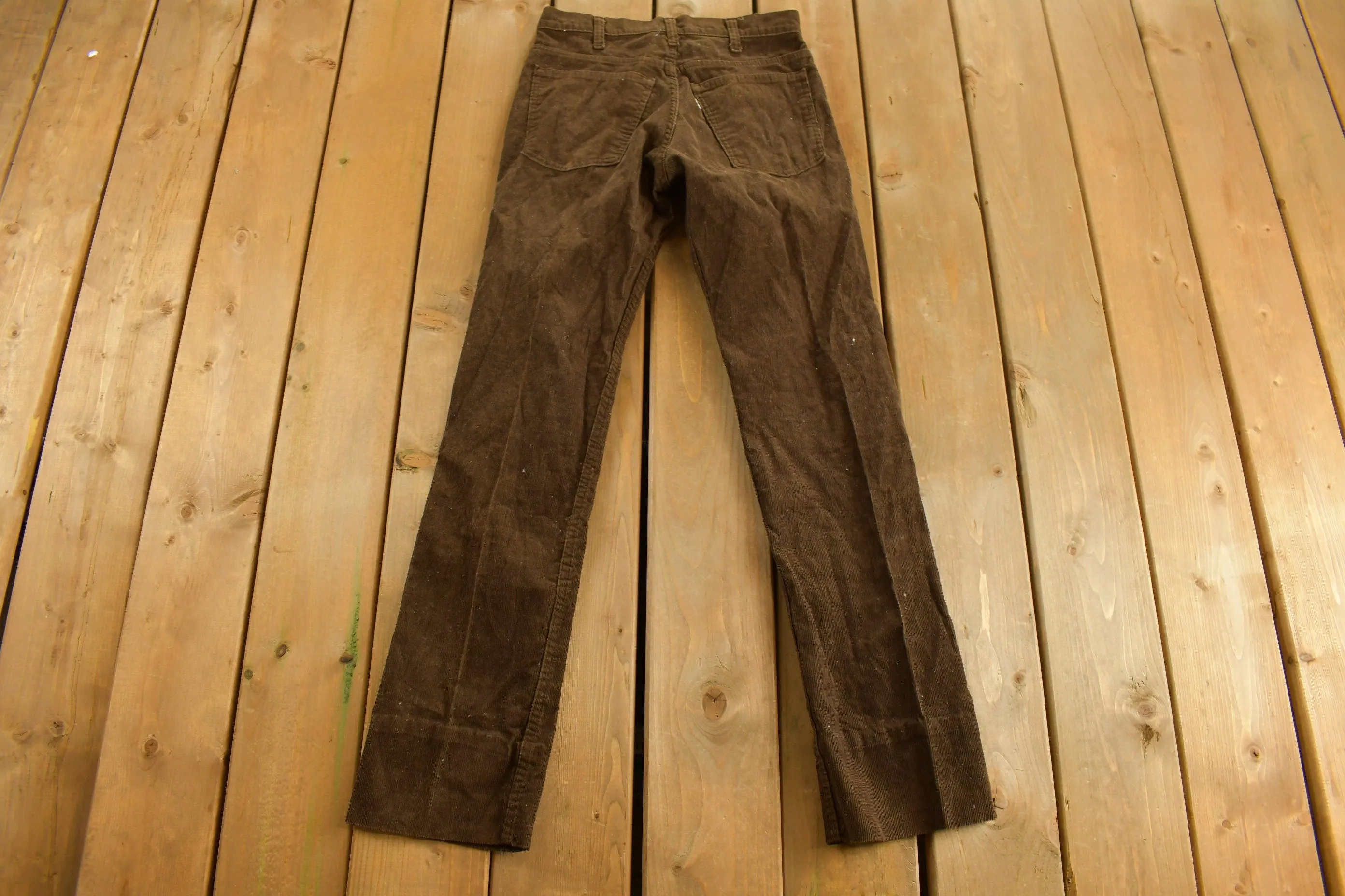 Vintage 1970s Brown Corduroy Levis Trousers Size 28 x 31 / Vintage Denim / Cords / Streetwear / Jeans / White Tab