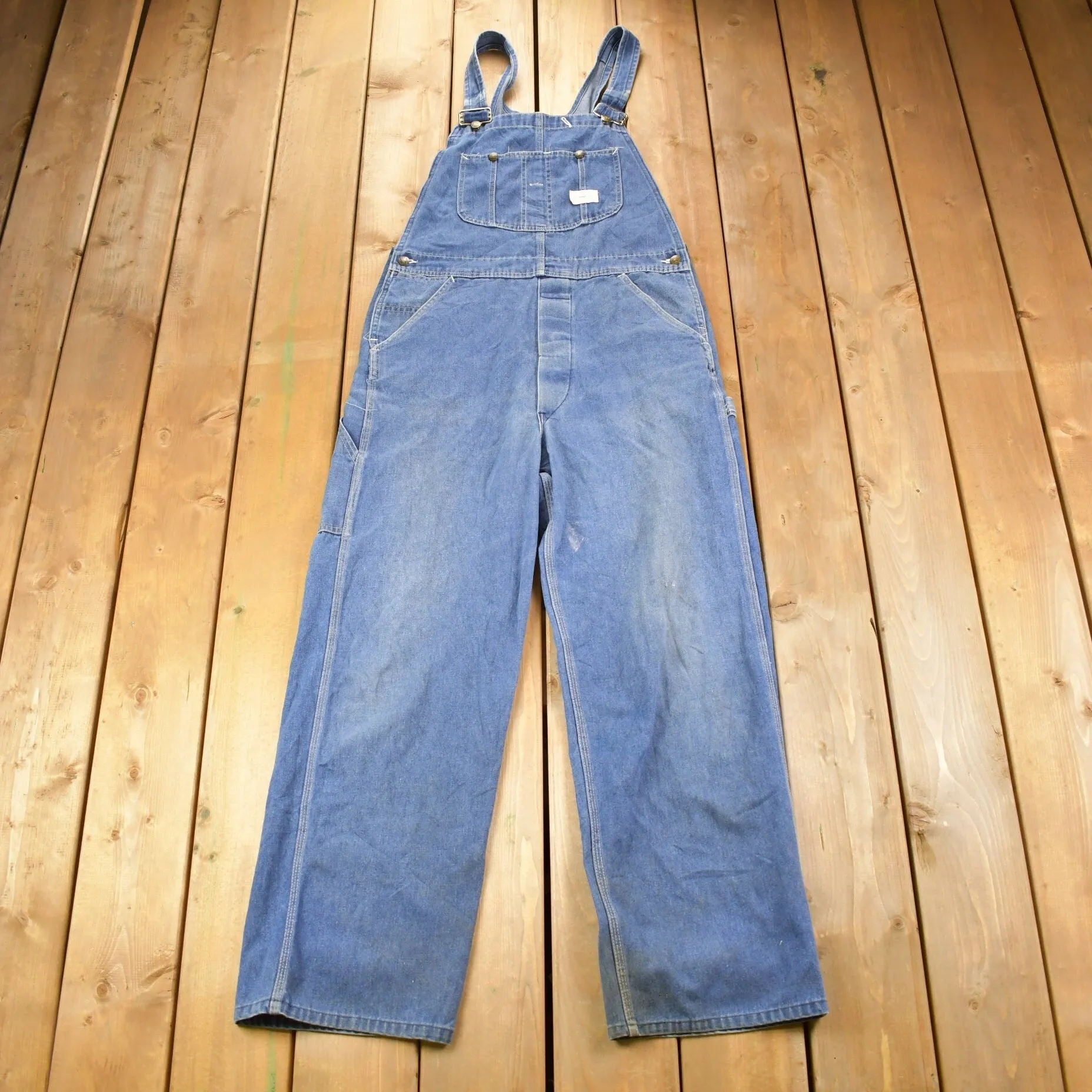 Vintage 1970s Sears Union Made Blue Denim Jean Overalls Size 36 x 29 / True Vintage Overalls / Streetwear / Rare Vintage Workwear