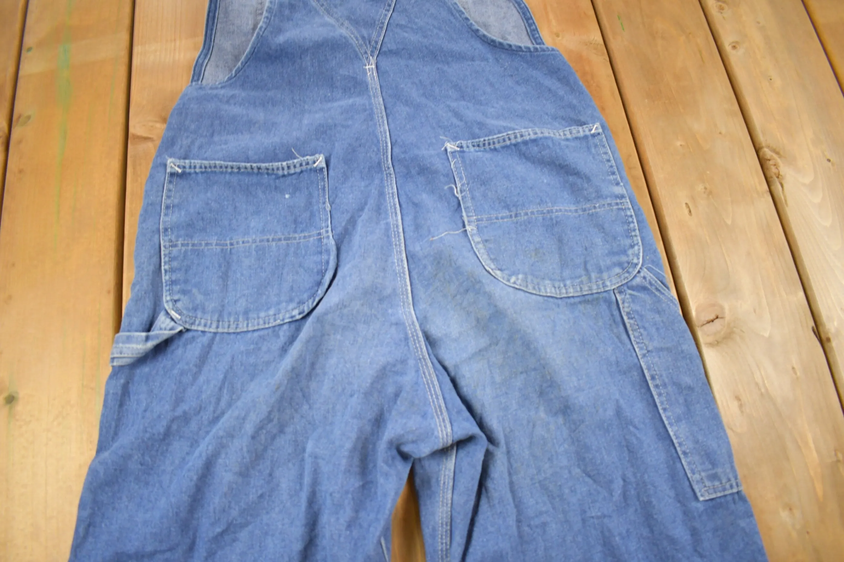 Vintage 1970s Sears Union Made Blue Denim Jean Overalls Size 36 x 29 / True Vintage Overalls / Streetwear / Rare Vintage Workwear