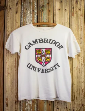 Vintage Cambridge University Graphic T Shirt 70s White Small