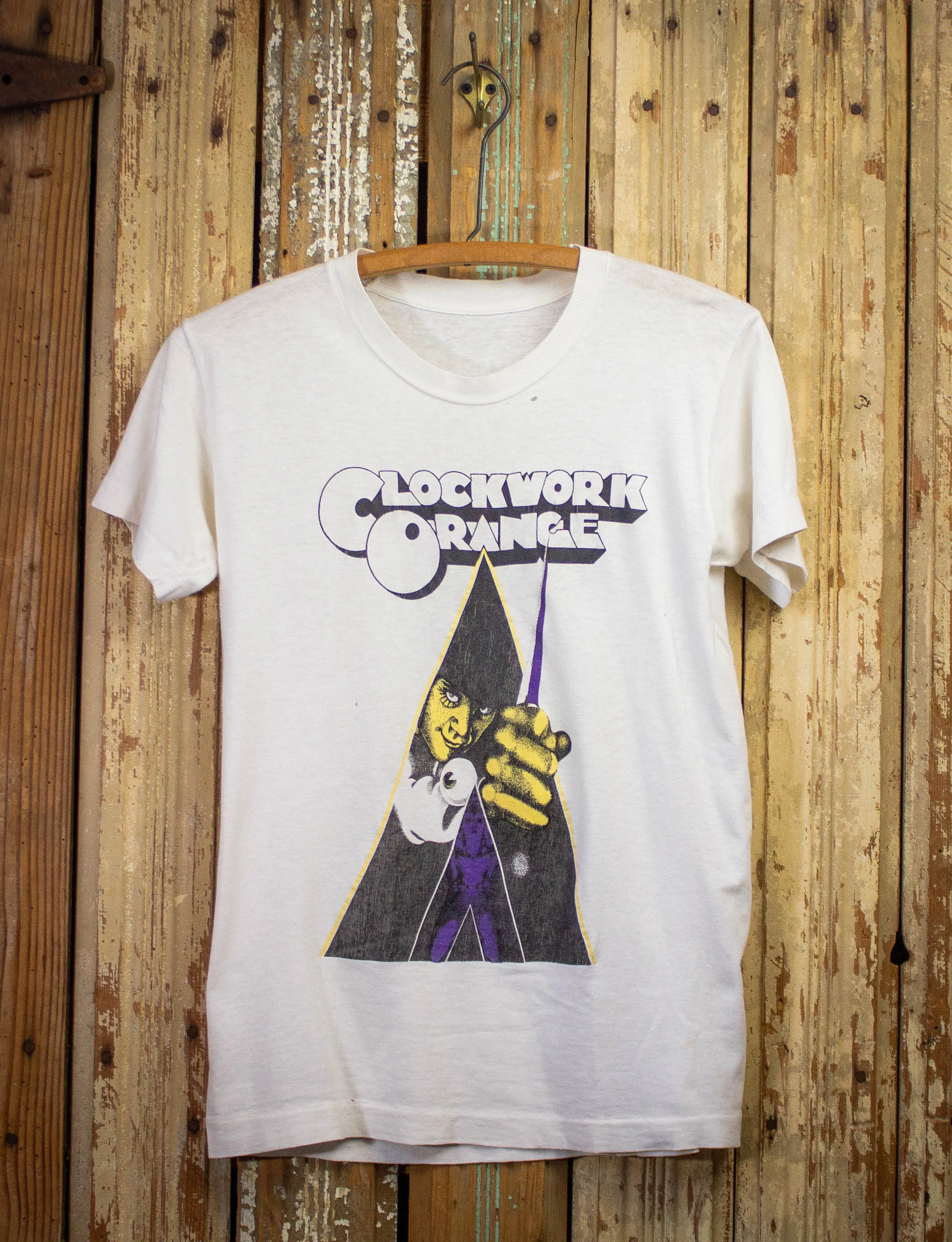 Vintage Clockwork Orange Graphic T Shirt 80s White Small