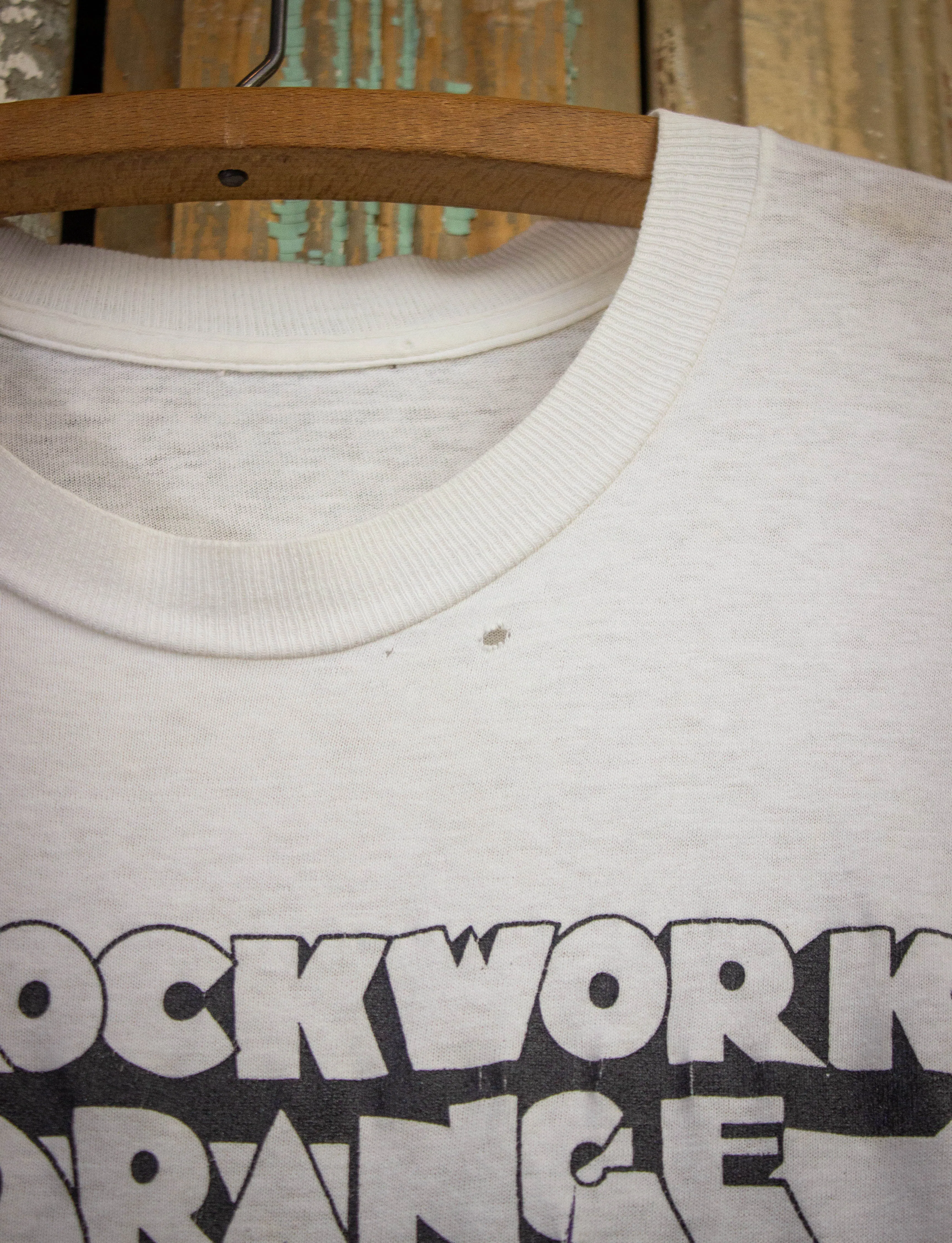 Vintage Clockwork Orange Graphic T Shirt 80s White Small