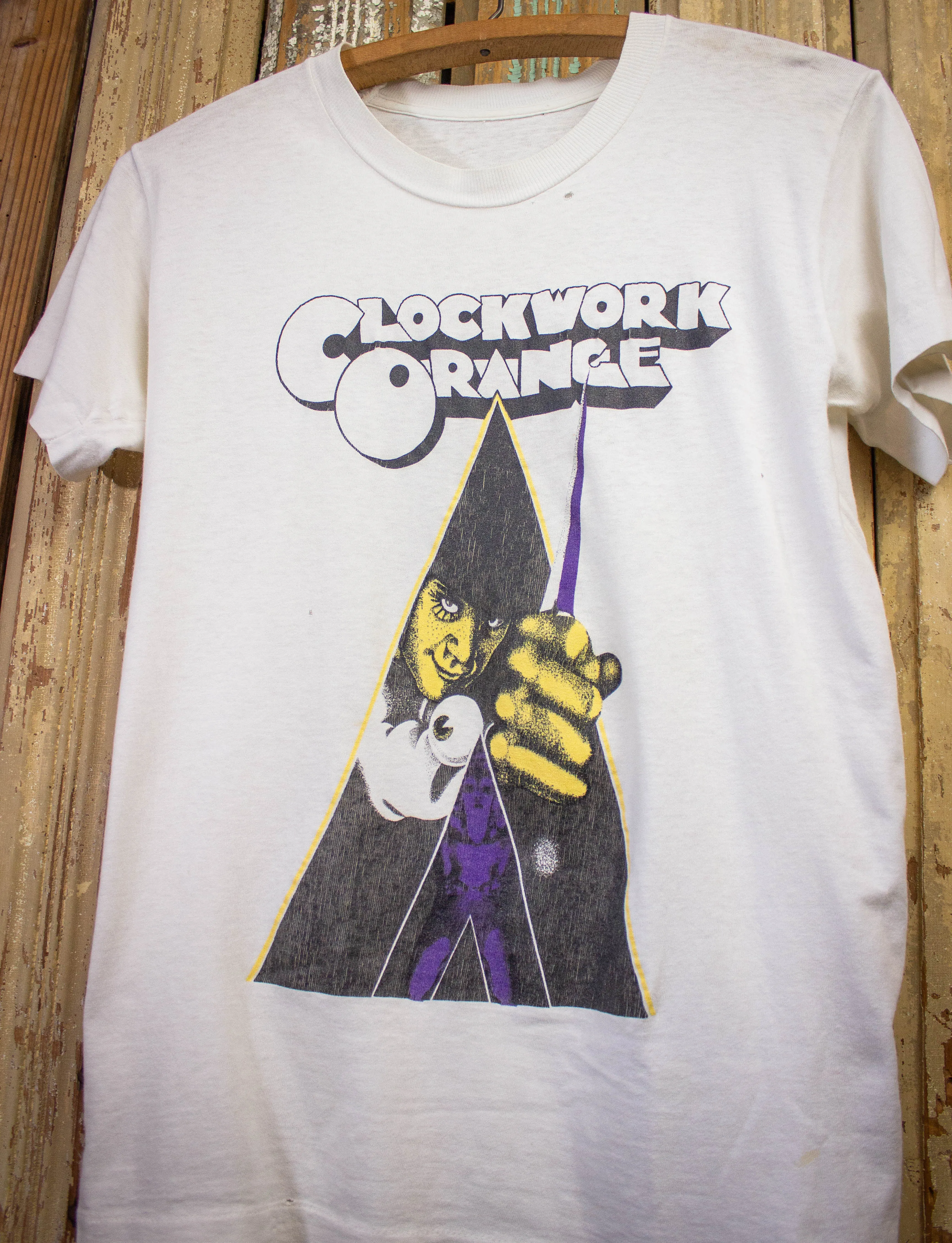 Vintage Clockwork Orange Graphic T Shirt 80s White Small