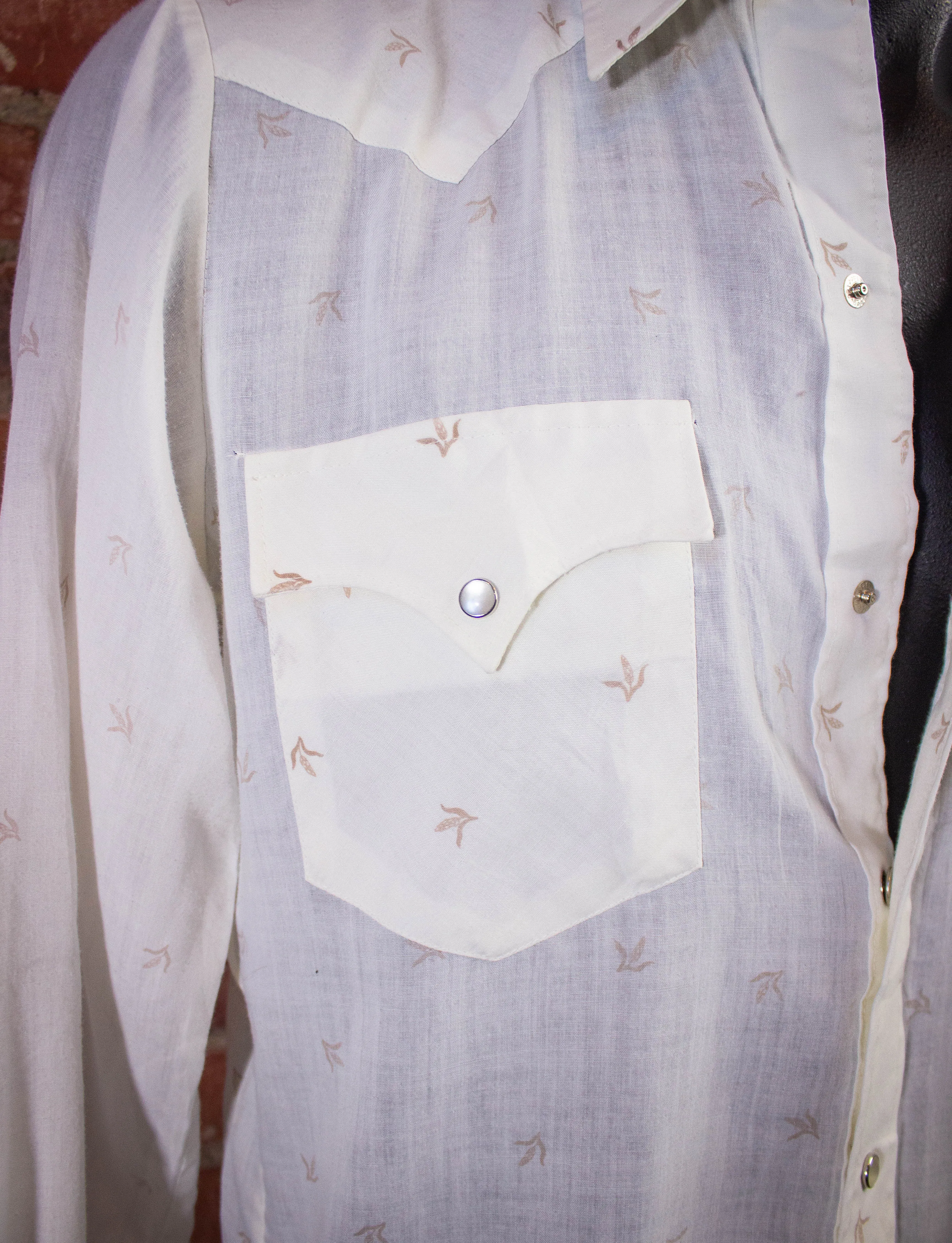 Vintage Hustler Collection Pearl Snap Western Shirt White Medium