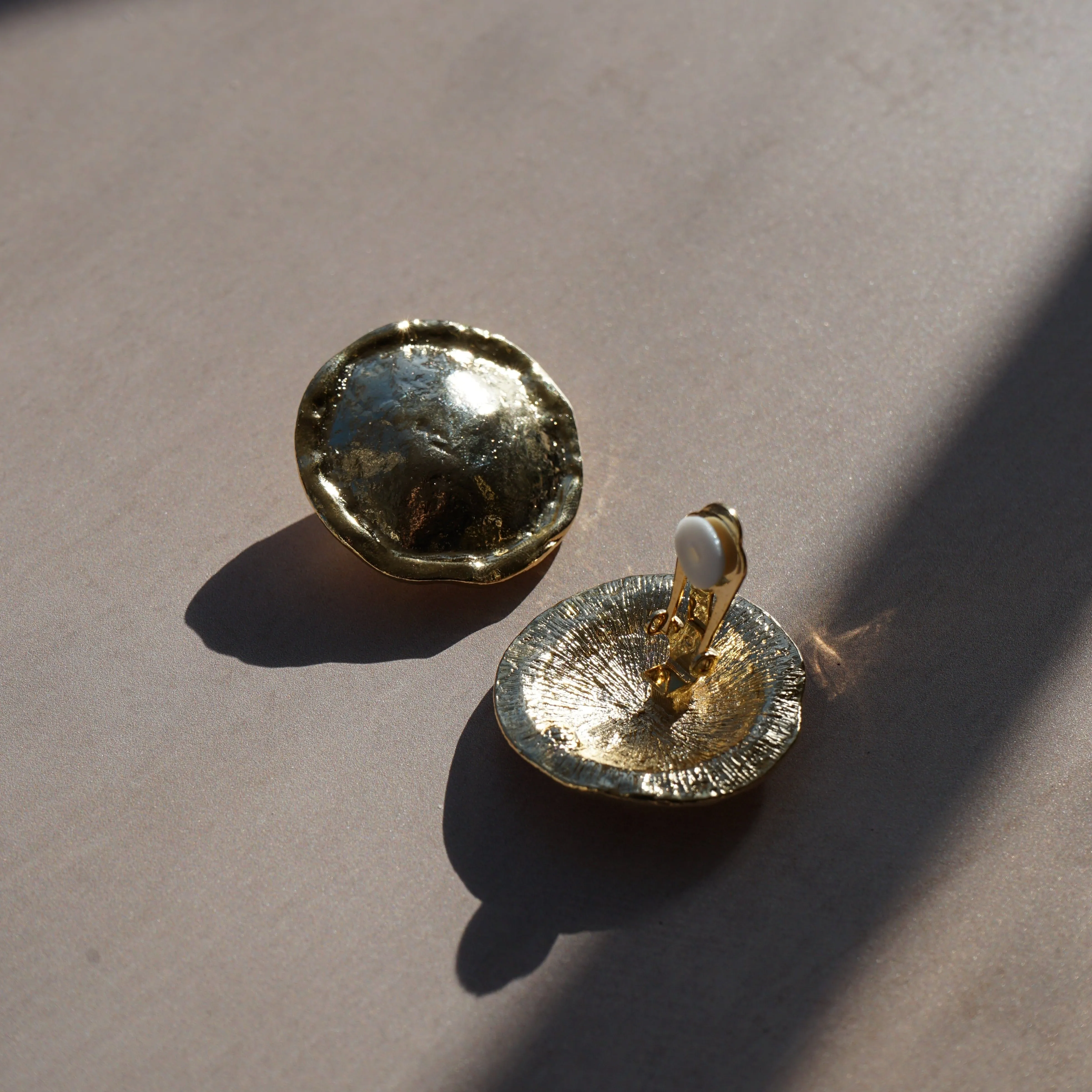 Vintage Statement Molten Coin Clip-On Earrings