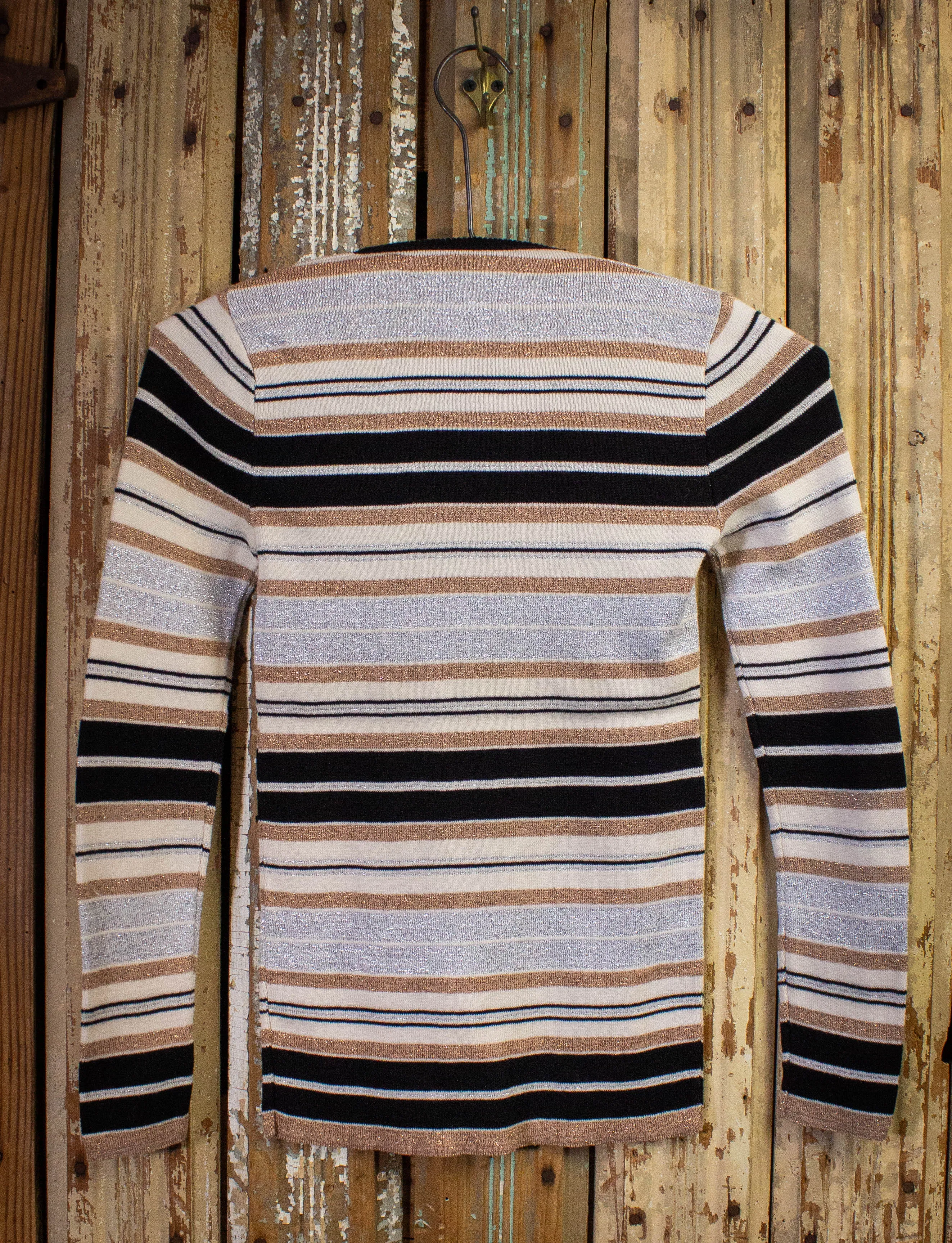 Vintage Women's Glitter Striped Sweater 70s