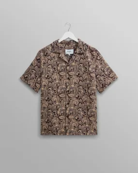 Wax L. DIDCOT SS SHIRT FLOWER JACQUARD BROWN