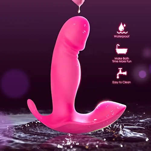 Wearable G Spot Dildo Vibrators Adult Sex Toys for Women or Men, App Remote Control Panty Clit Mini Vibrator with 10 Quickly Wiggling & Vibrating Modes Vibrating Panties Quite Rose Dildos Sex Machine