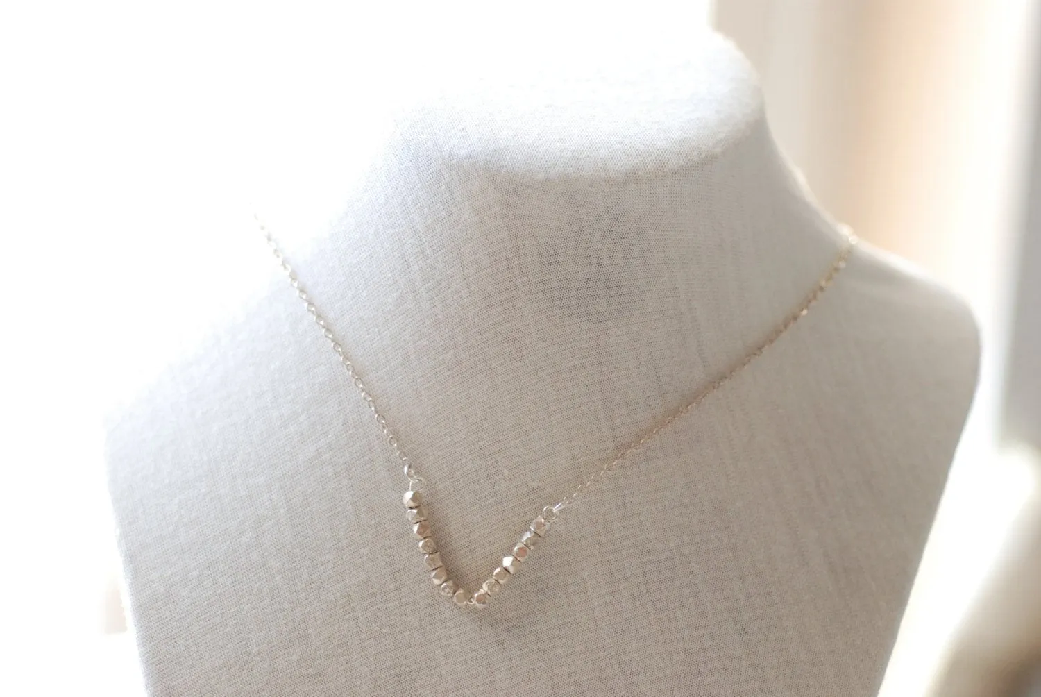 Wholesale Dainty Chevron Necklace, Sterling Silver V Bar Necklace, Minimalist Geometric Jewelry