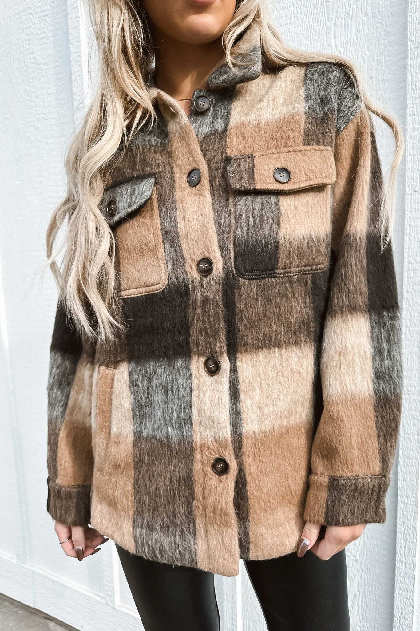 Windy City Wool Plaid Jacket Brown FINAL SALE