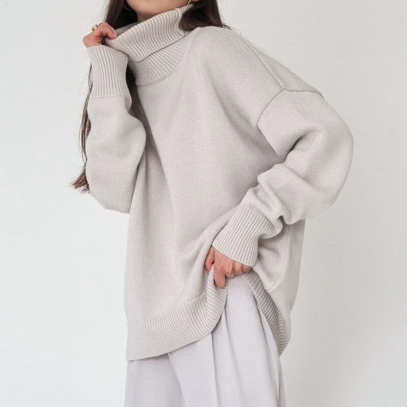 Women Elegant Knitted Pullover Jumper